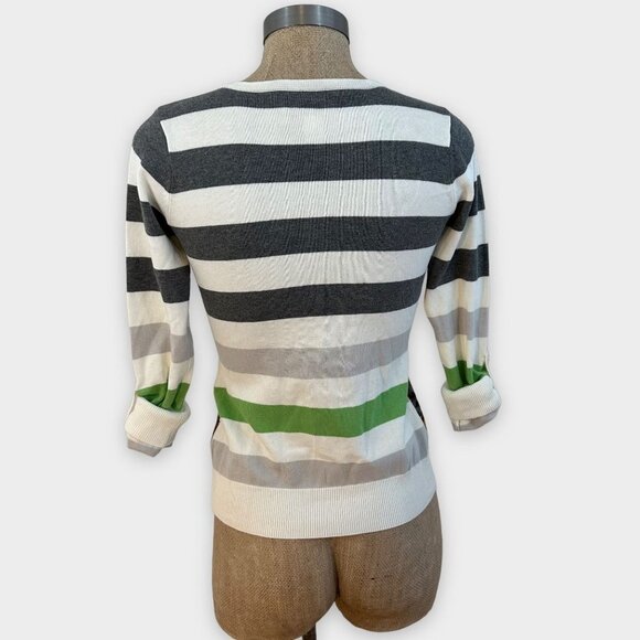 ANTHROPOLOGIE Nick & Mo Striped Floral Cardigan S - Picture 2 of 4